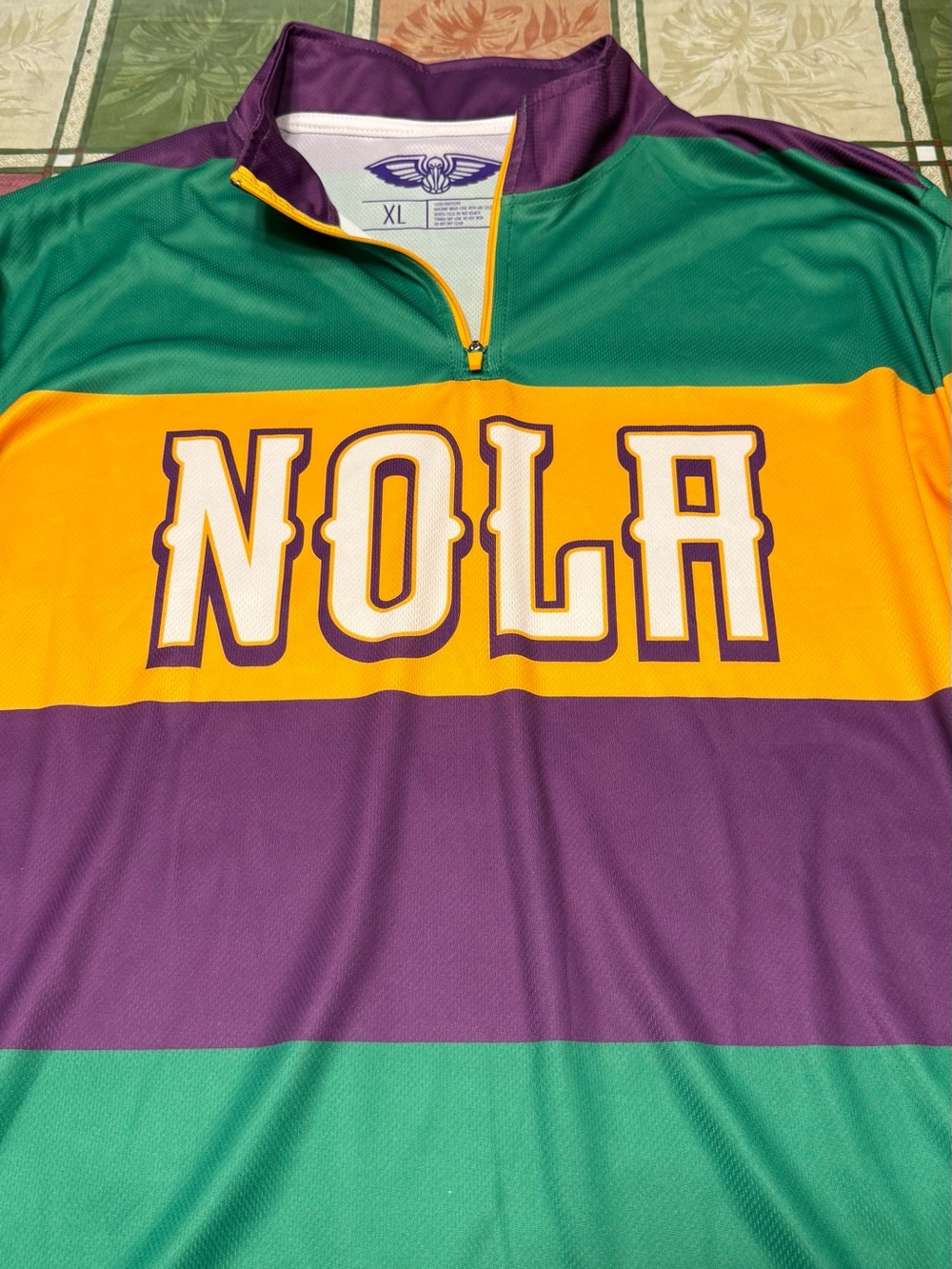 Mardi Gras Men’s NBA New Orleans Pelicans Quarter 1/4 Zip Pullover XL SGA